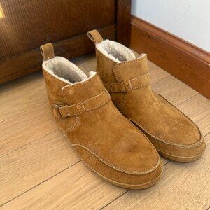 OluKai suede shearling slippers, size 8